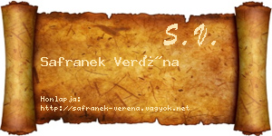 Safranek Veréna névjegykártya